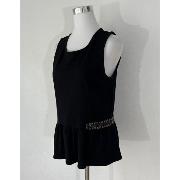 Design History Tops - Design History Womans Blouse XXL Black Top Sleeveless Studded Embelished Stretch